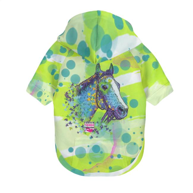 Hunde-Hoodie, Pferdemotiv Tasci – bunte Popart, gemütlich, waschbar, Polyster